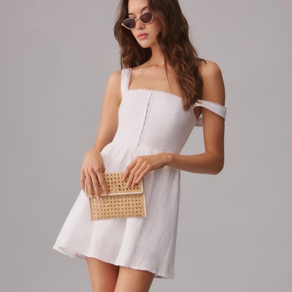 Reformation Dresses & Skirts - NEW Reformation Sheri Linen Mini Dress - White